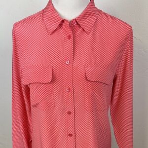 Equipment Pink Geometric Blouse